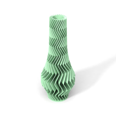 Pastelově zelená designová váza 3D print ZIG ZAG 2