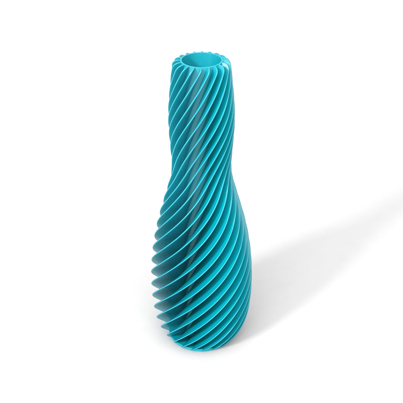 Tyrkysová designová váza 3D print SPIRAL 4