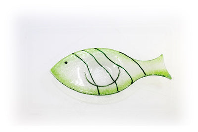 Skleněný svícínek rybička - FISH - zelená