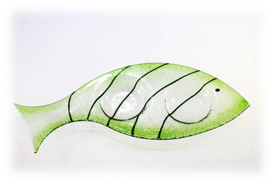 Skleněný svícínek rybička - FISH - zelená