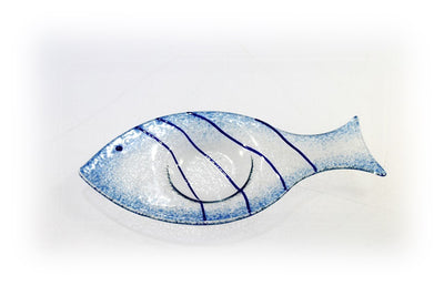 Skleněný svícínek rybička - FISH - modrá