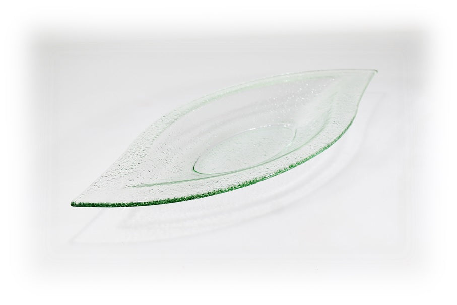 Skleněná mísa LIST 47x19cm - čirá