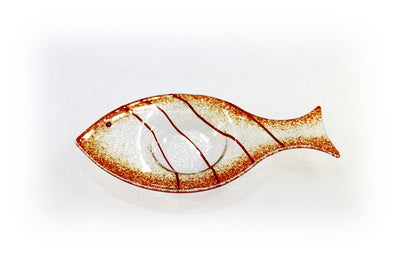 Skleněný svícínek rybička - FISH - oranžová