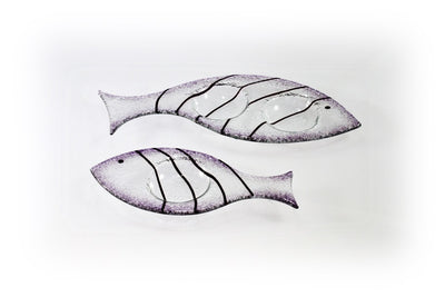 Skleněný svícínek rybička - FISH - fialová