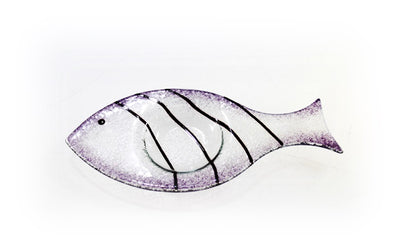 Skleněný svícínek rybička - FISH - fialová