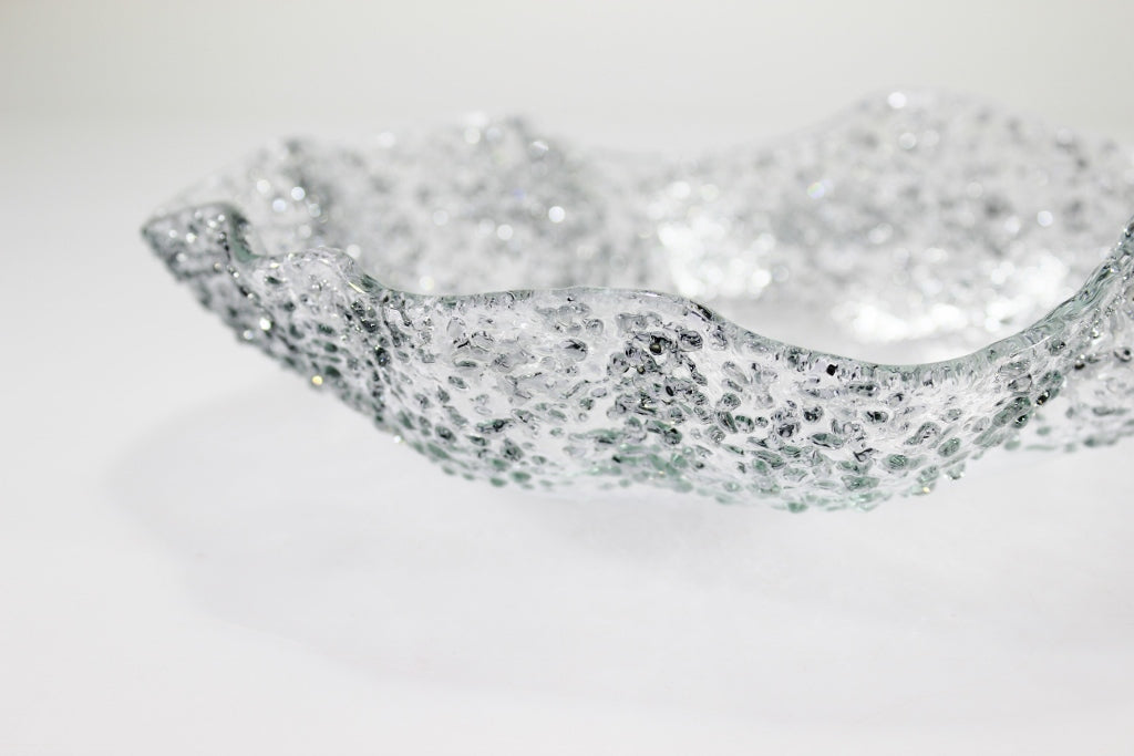 Skleněná hluboká mísa SPRINKLES šedá - 26cm