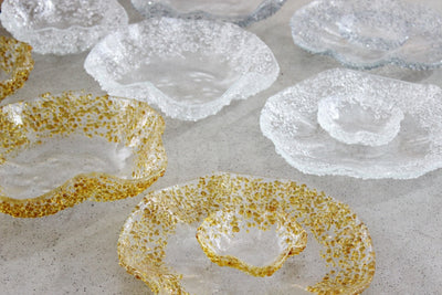 Skleněná hluboká mísa SPRINKLES ambrová - 26cm