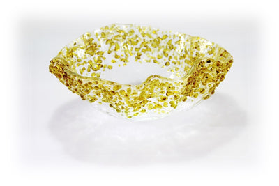 Skleněná hluboká miska SPRINKLES ambrová - 20cm