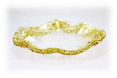 Skleněná mělká mísa SPRINKLES ambrová - 27cm