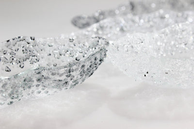 Skleněná oválná mísa SPRINKLES šedá - 37x12cm