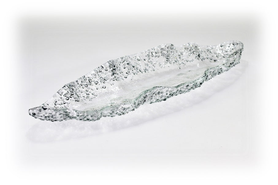 Skleněná oválná mísa SPRINKLES šedá - 37x12cm