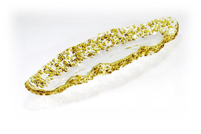 Skleněná oválná mísa SPRINKLES ambrová - 37x12cm