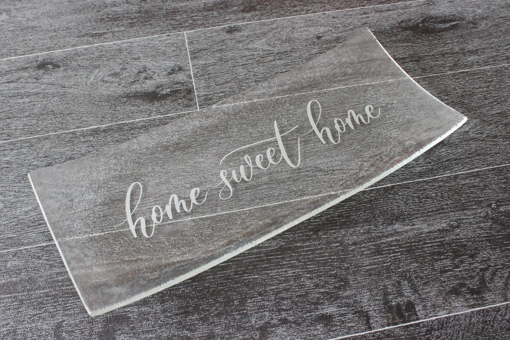 Extra čirá skleněná mísa HOME SWEET HOME