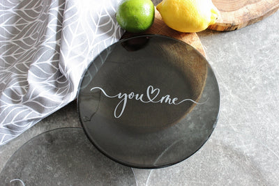 Tmavě šedý dezertní talířek prům. 20cm - YOU&ME