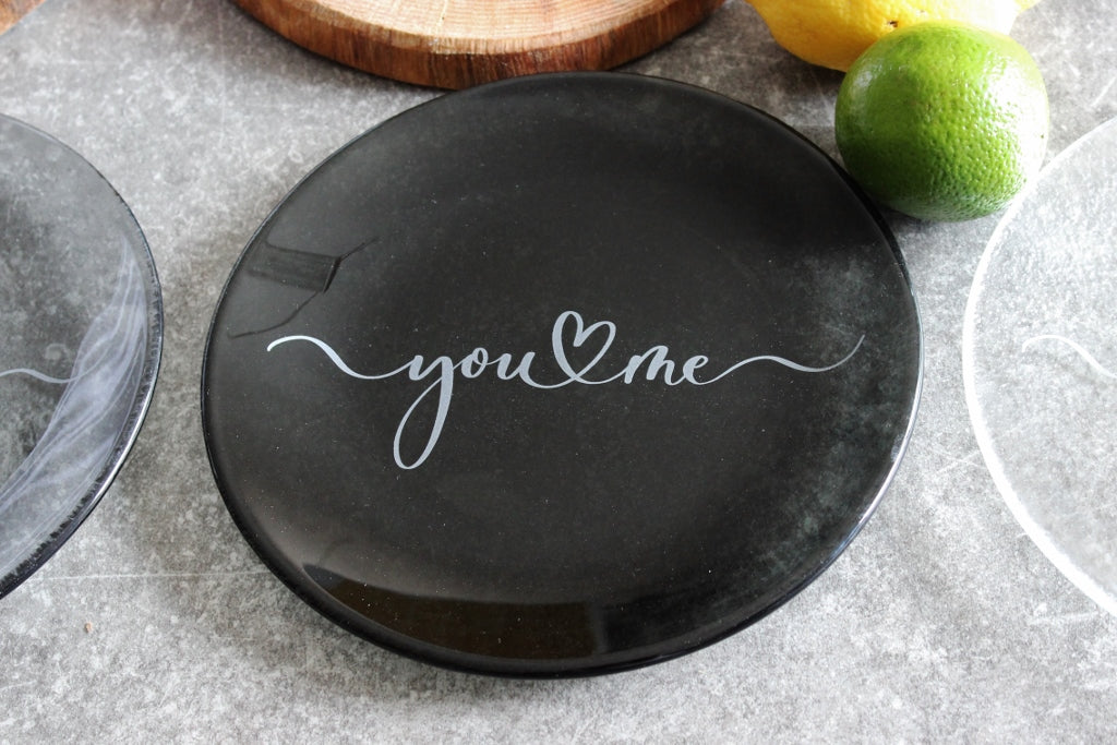 Tmavě šedý dezertní talířek prům. 20cm - YOU&ME
