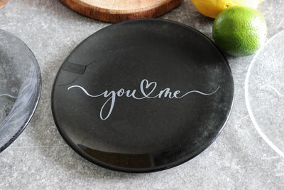 Tmavě šedý dezertní talířek prům. 20cm - YOU&ME