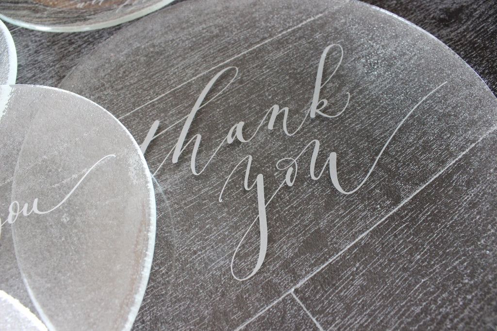 Extra čirý talíř prům. 28cm - THANK YOU