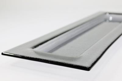 Skleněný servírovací tác šedý 53x16cm