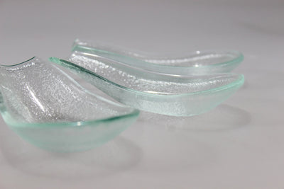 Skleněná rautová mini lžička 13x7cm