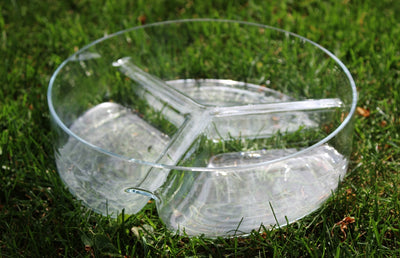 Skleněná miska, hutní sklo, prům. 22cm