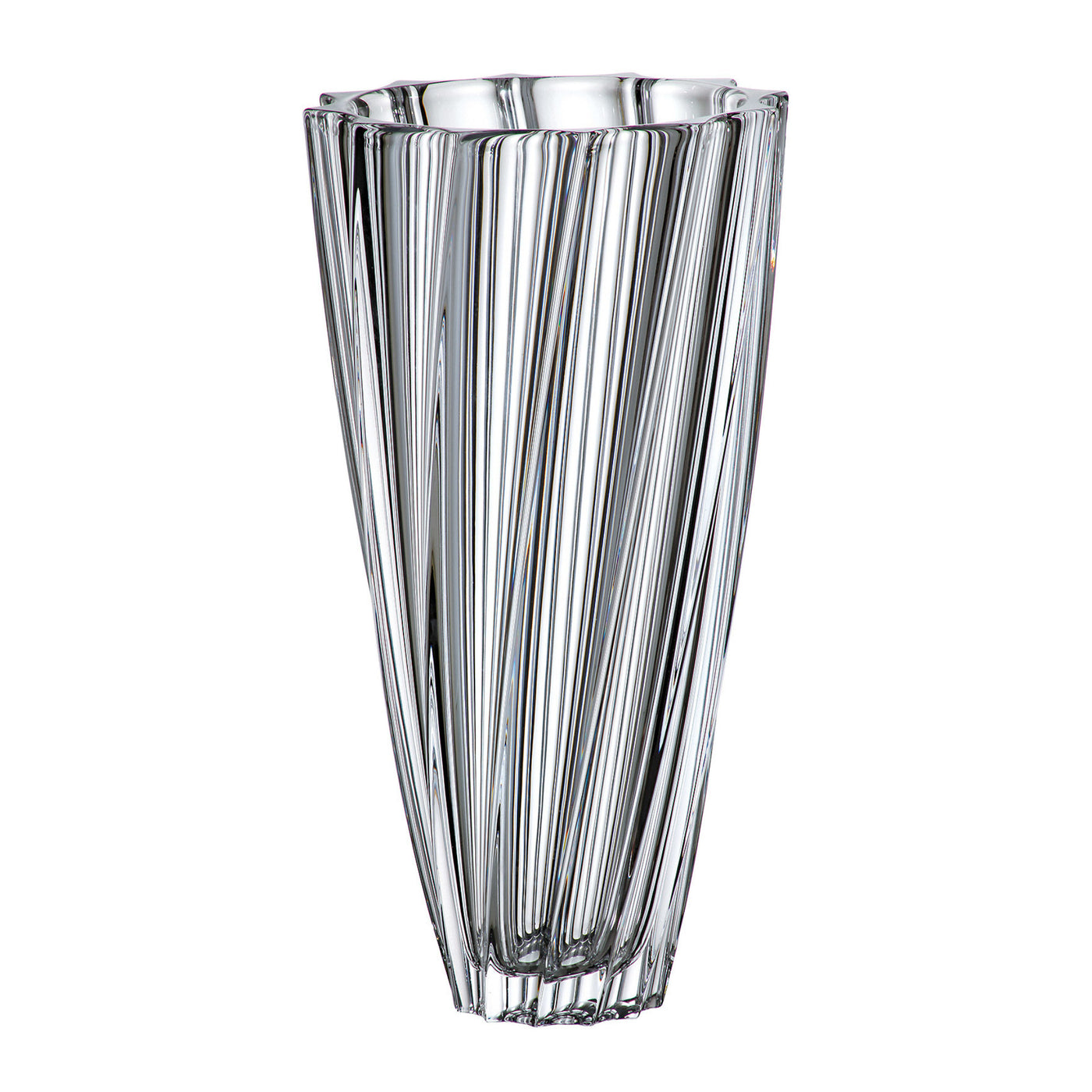 Vysoká skleněná váza Crystal Bohemia Scallop 35,5 cm