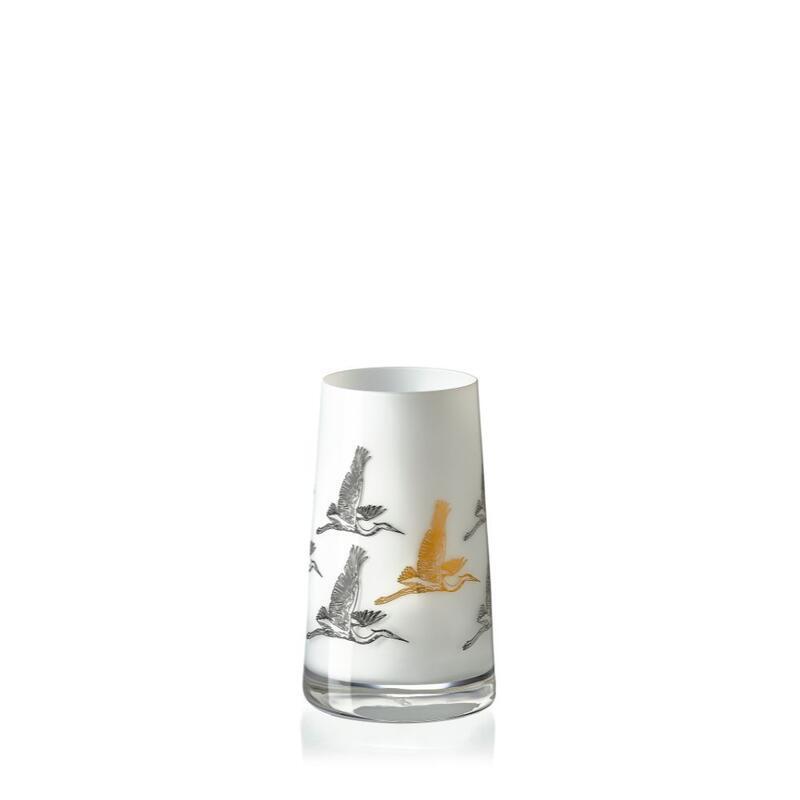 Bílá skleněná váza na květiny Crystalex Herons 120 mm