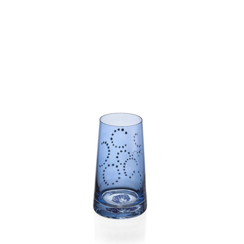 Modrá skleněná váza na květiny Mucha Reverie 120 mm