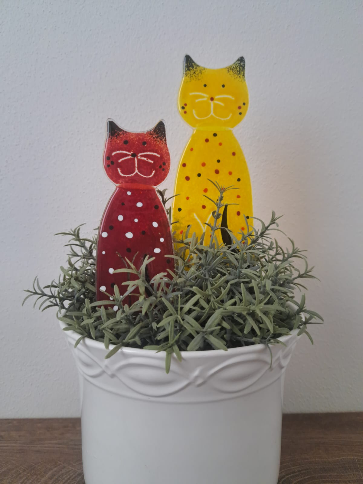 Skleněná figurka Kočka - zápich set CA12