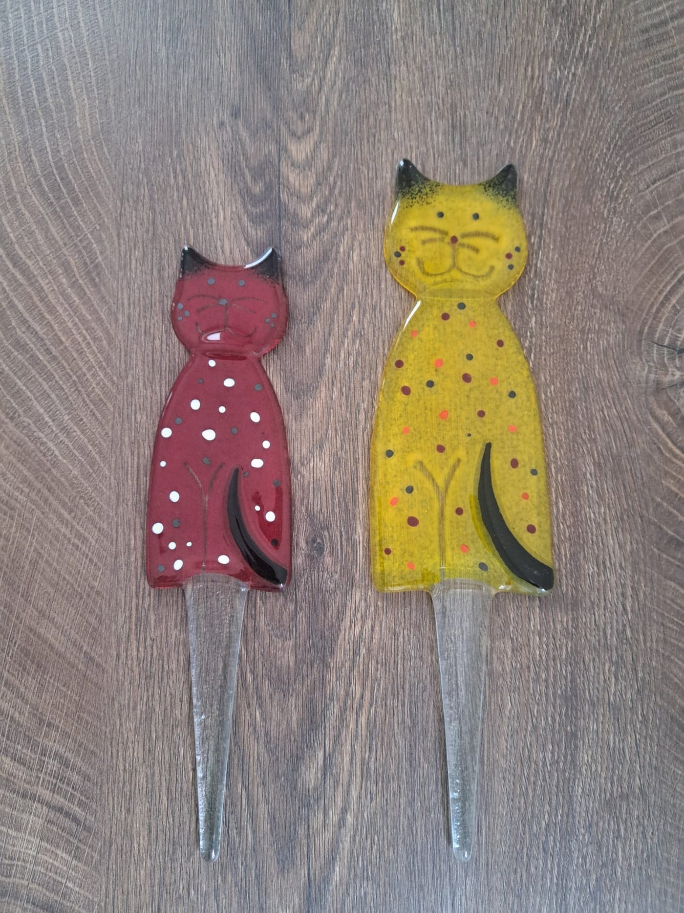 Skleněná figurka Kočka - zápich set CA12