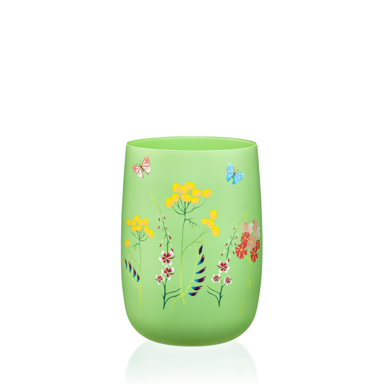 Zelená skleněná váza na květiny Crystalex Herbs