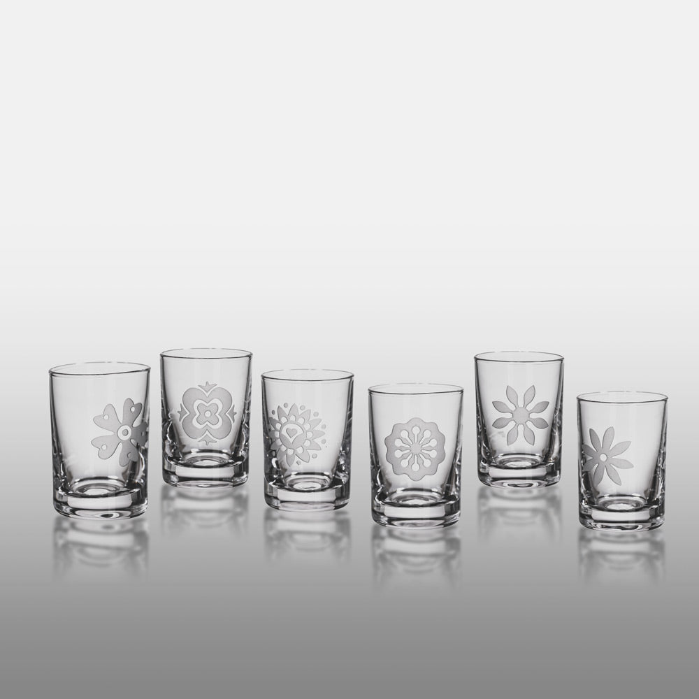Ateliér Žampach skleněné štamprle na slivovici 30 ml slovácké