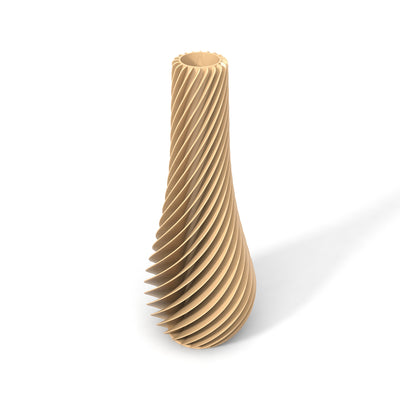 Béžová designová váza 3D print SPIRAL 2