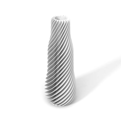 Bílá designová váza 3D print SPIRAL 1