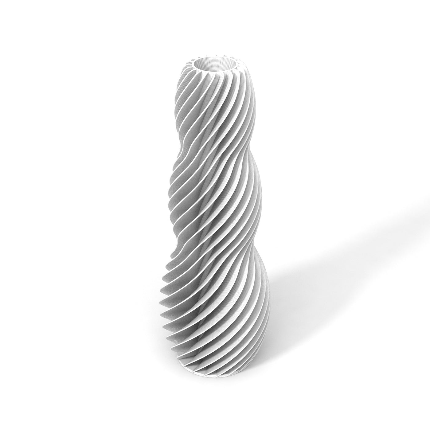 Bílá designová váza 3D print SPIRAL 3