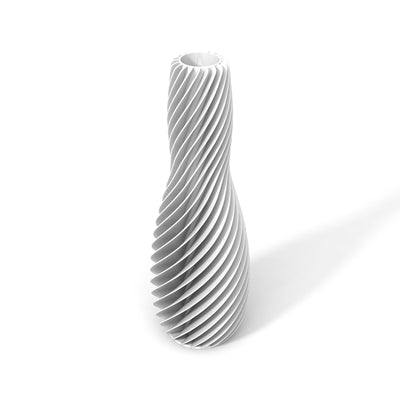 Bílá designová váza 3D print SPIRAL 4