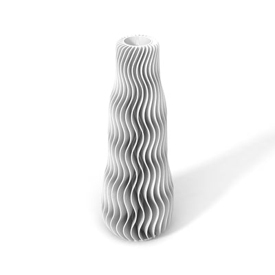 Bílá designová váza 3D print WAVE 1