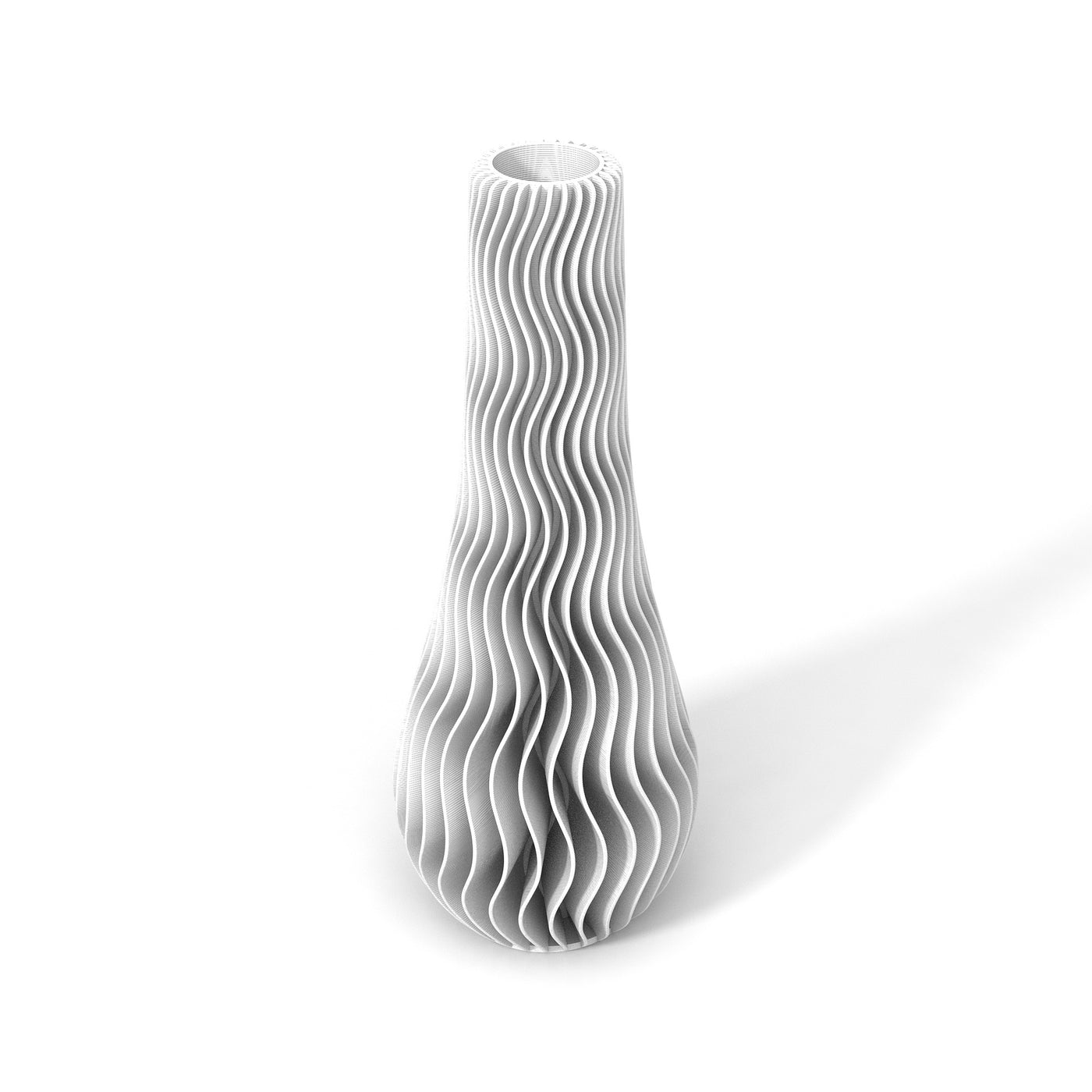 Bílá designová váza 3D print WAVE 2