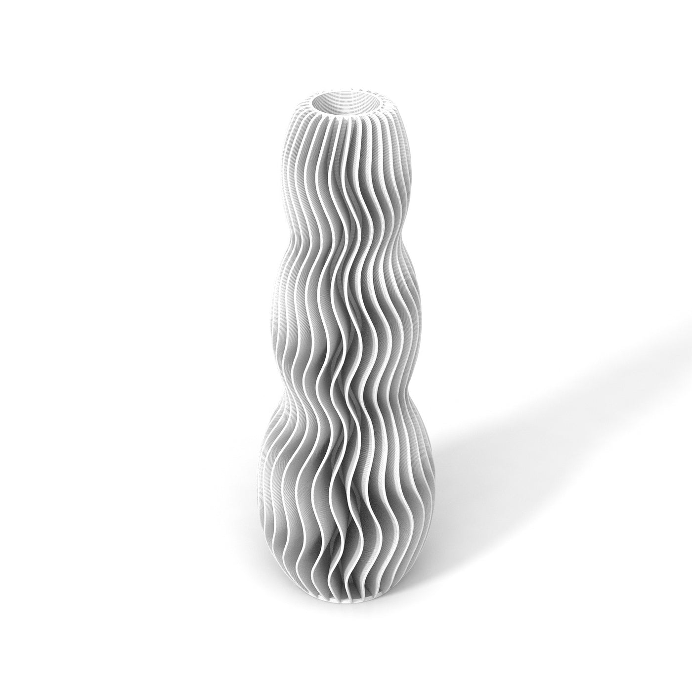 Bílá designová váza 3D print WAVE 3