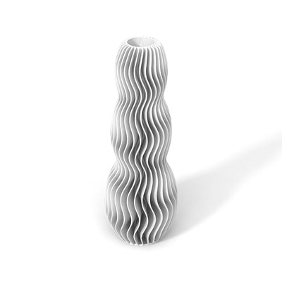Bílá designová váza 3D print WAVE 3