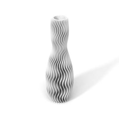 Bílá designová váza 3D print WAVE 4
