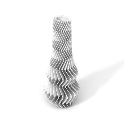 Bílá designová váza 3D print ZIG ZAG 1