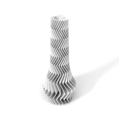 Bílá designová váza 3D print ZIG ZAG 4