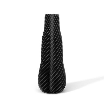 Černá designová váza 3D print SPIRAL 1