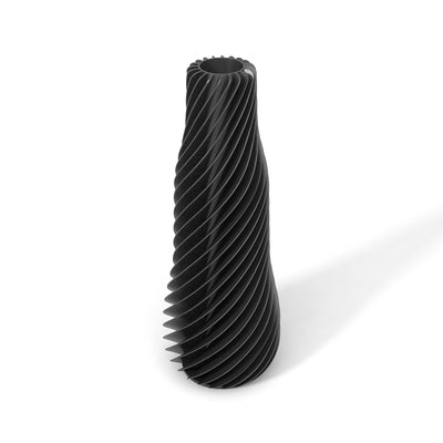 Černá designová váza 3D print SPIRAL 1