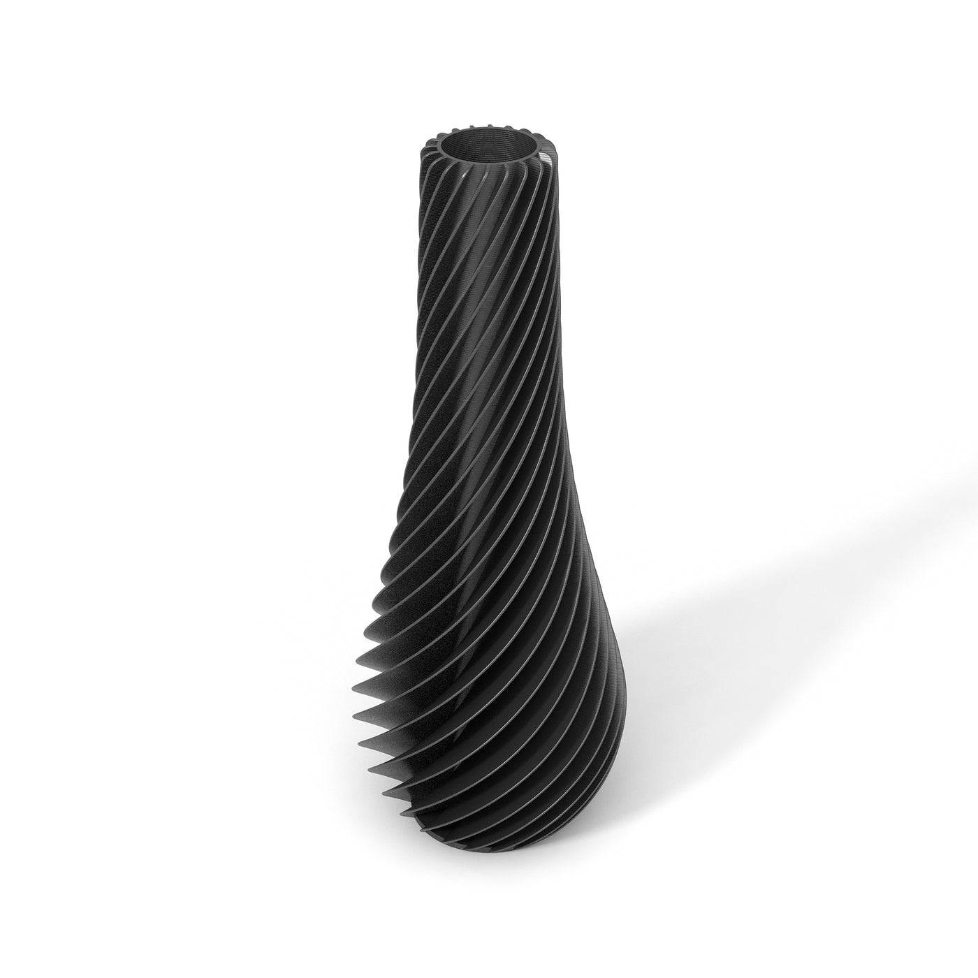 Černá designová váza 3D print SPIRAL 2
