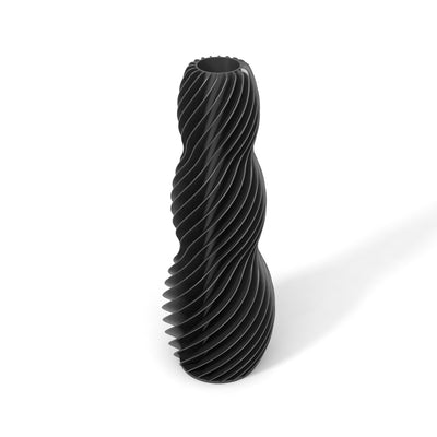 Černá designová váza 3D print SPIRAL 3