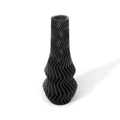 Černá designová váza 3D print ZIG ZAG 1