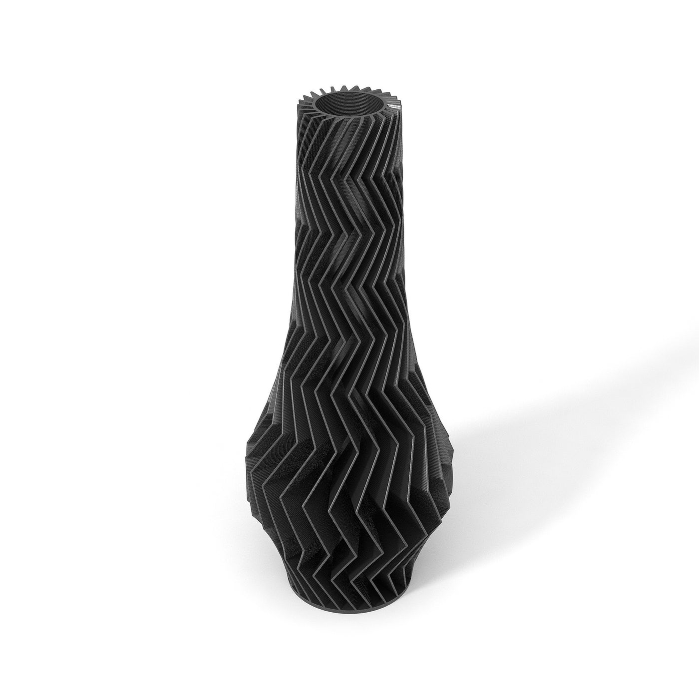 Černá designová váza 3D print ZIG ZAG 2