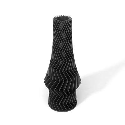 Černá designová váza 3D print ZIG ZAG 3
