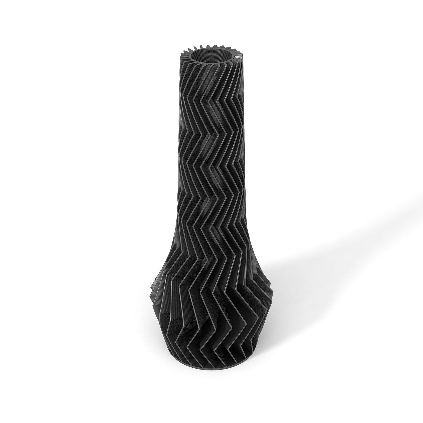 Černá designová váza 3D print ZIG ZAG 4